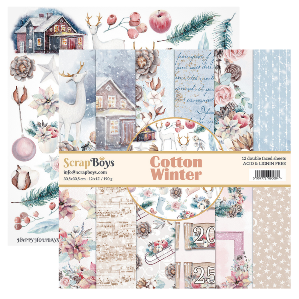 ScrapBoys Cotton Winter 12x12 Inch Paper Set (COWI-08) ScrapBoys Cotton Winter 12x12 Inch Paper Set (COWI-08)