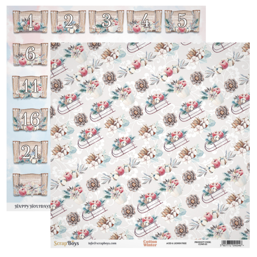ScrapBoys Cotton Winter 6x6 Inch Paper Pad (COWI-09)