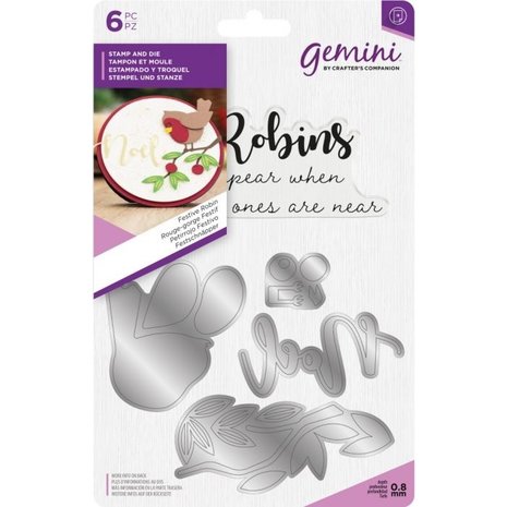 Gemini Festive Robin Stamp & Die (GEM-STD-FER)