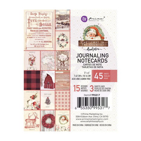 Prima Marketing Inc Christmas In The Country 3x4 Inch Journaling Cards (995317) Prima Marketing Inc Christmas In The Country 3x4 Inch Journaling Cards (995317)