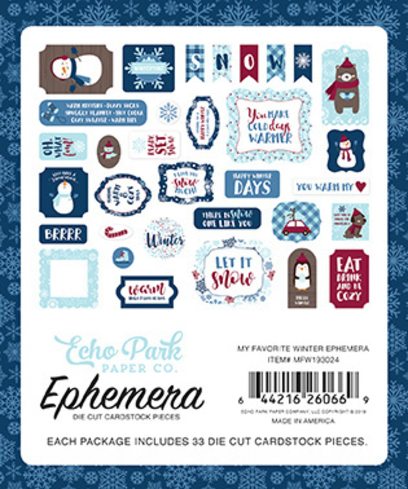 Echo Park My Favorite Winter Ephemera (MFW193024) Echo Park My Favorite Winter Ephemera (MFW193024)