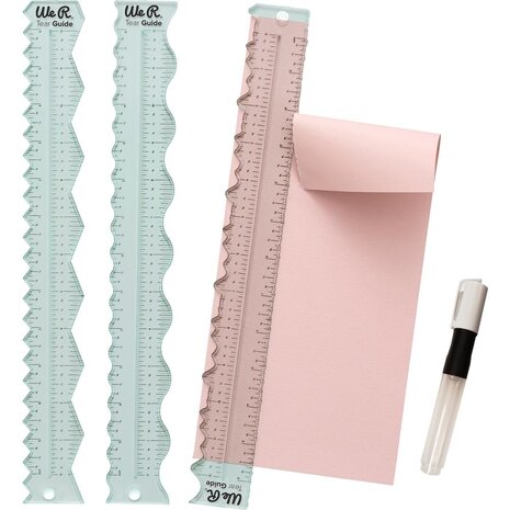 We R Memory Keepers Tear Guides 12 Inch Clear Rulers with Water Pen (660082) We R Memory Keepers Tear Guides 12 Inch Clear Rulers with Water Pen (660082)