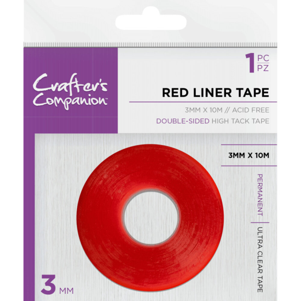 Crafter's Companion Red Liner Dubbelzijdige Tape 3mm (CC-ACC-RLT3) Crafter's Companion Red Liner Dubbelzijdige Tape 3mm (CC-ACC-RLT3)