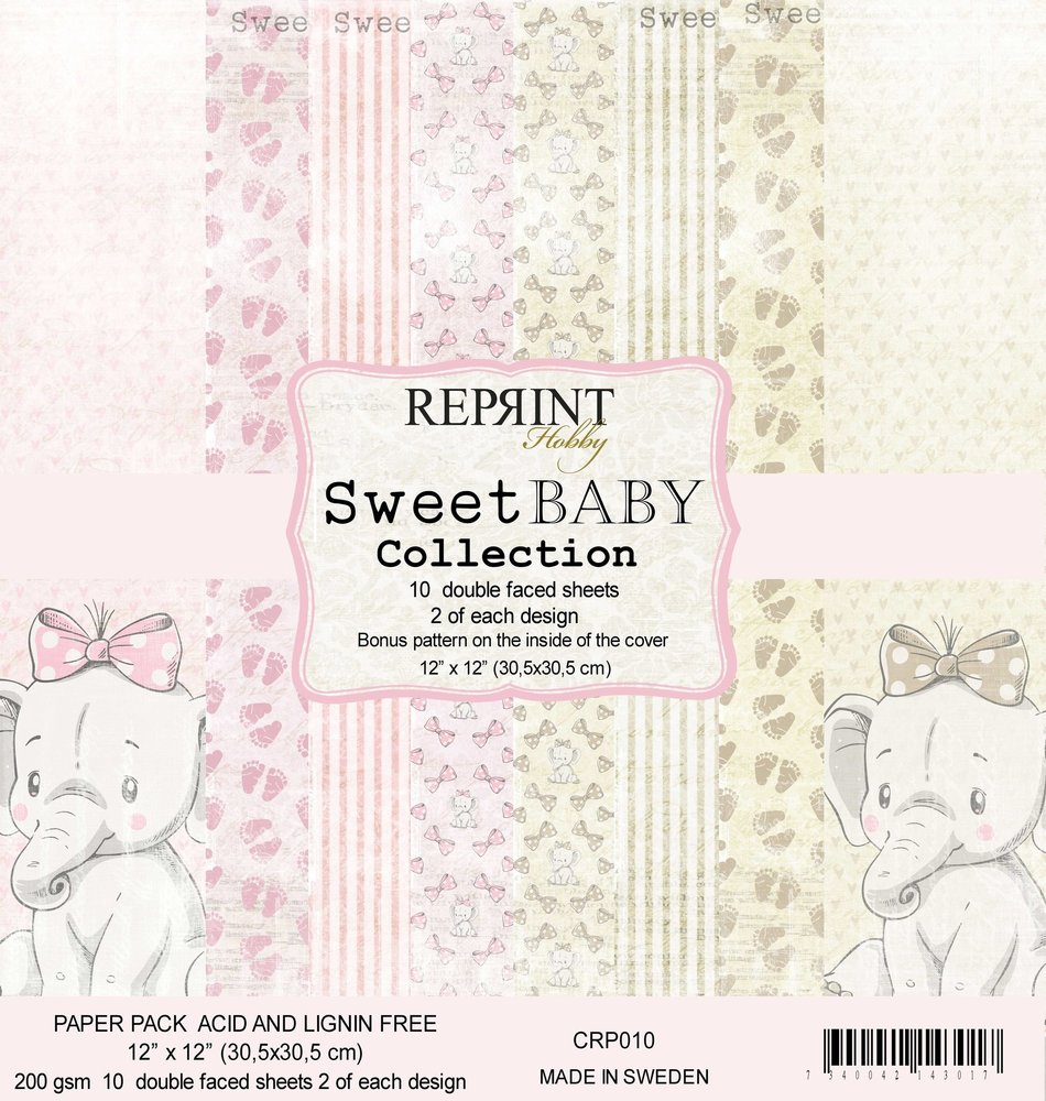 Reprint Sweet Baby Pink 12x12 Inch Paper Pack (CRP010)