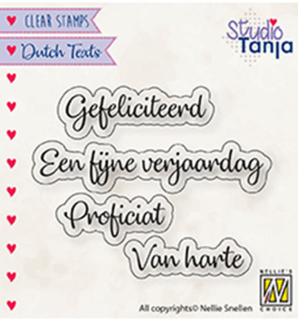 Nellie Snellen NL Teksten Proficiat Gefeliciteerd Clear Stamps (DTCS027) Nellie Snellen NL Teksten Proficiat Gefeliciteerd Clear Stamps (DTCS027)