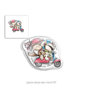 Polkadoodles Horace & Boo Scooting Along Clear Stamp (PD7866)