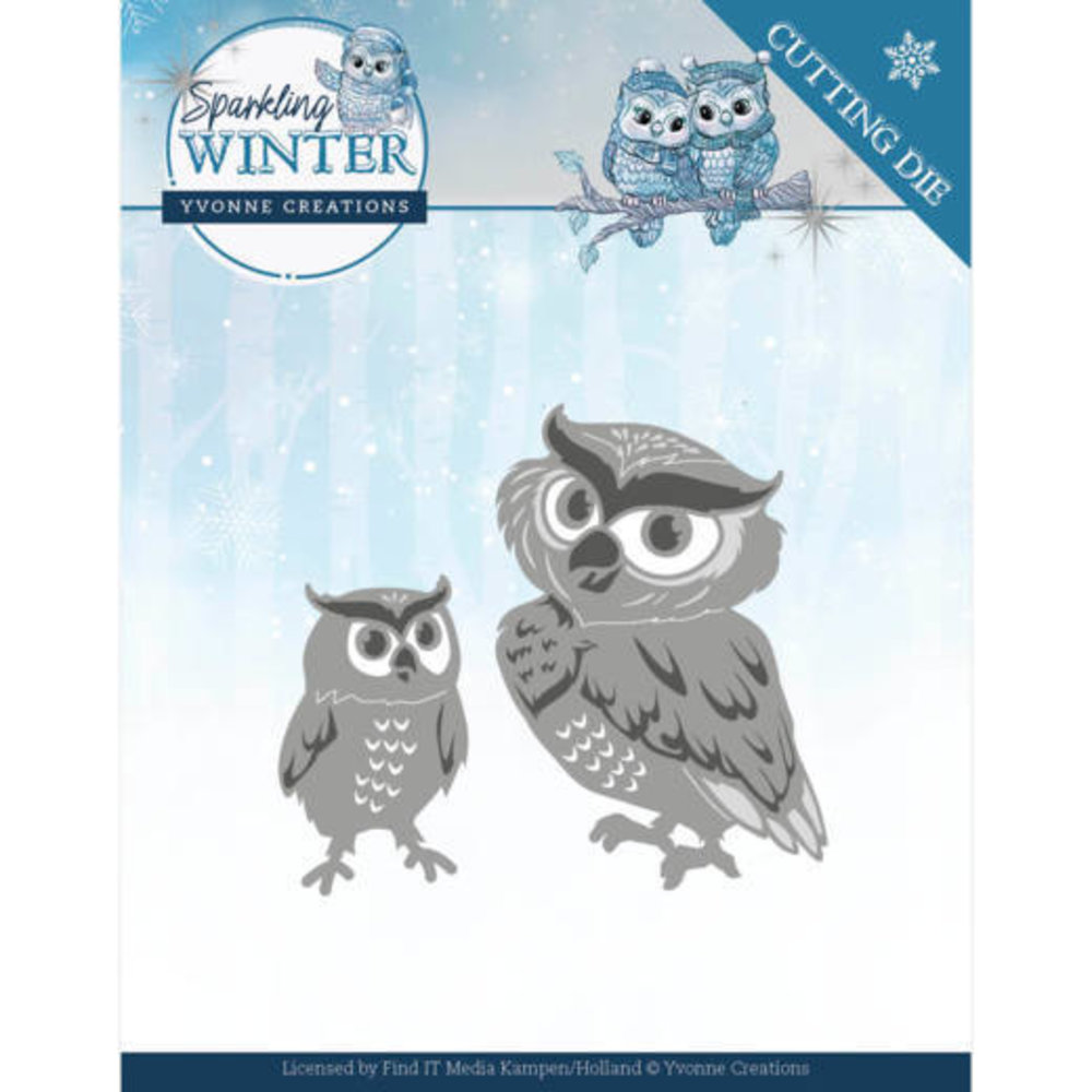 Yvonne Creations Sparkling Winter Winter Owls Die (YCD10192)