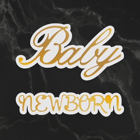 Couture Creations Newborn Sentiment Mini Cut, Foil & Emboss Dies (CO726726) Couture Creations Newborn Sentiment Mini Cut, Foil & Emboss Dies (CO726726)