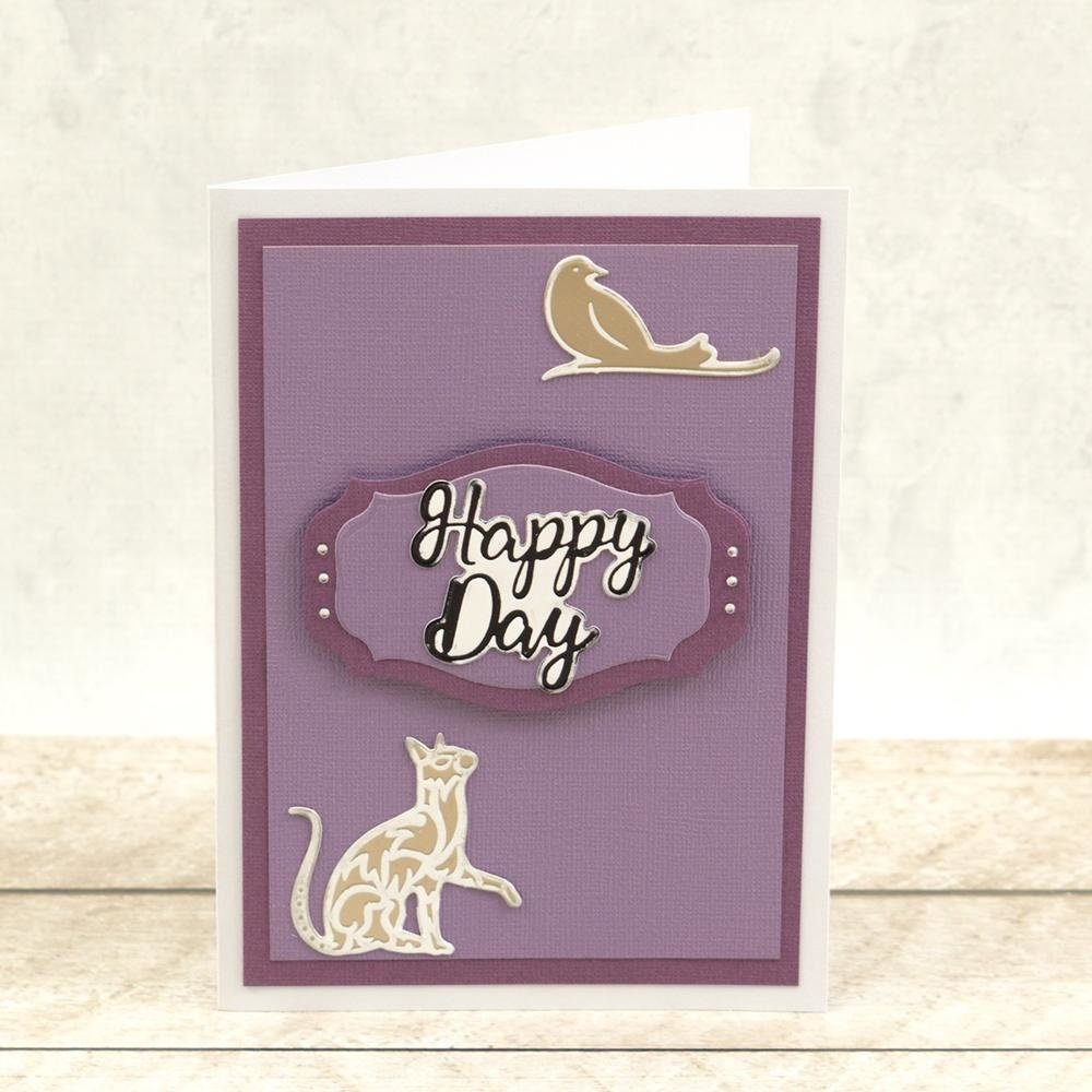 Couture Creations Happy Day Sentiment Mini Cut, Foil & Emboss Die (CO726741) Couture Creations Happy Day Sentiment Mini Cut, Foil & Emboss Die (CO726741)