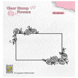 Nellie Snellen Rectangle Frame With Roses Clear Stamp (FLO019)