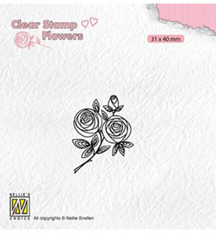 Nellie Snellen Rose Twig Clear Stamp (FLO026) Nellie Snellen Rose Twig Clear Stamp (FLO026)
