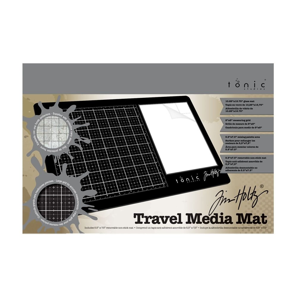 Tonic Studios Tim Holtz Travel Glass Media Mat Rechtshandig (2633E) Tonic Studios Tim Holtz Travel Glass Media Mat Rechtshandig (2633E)