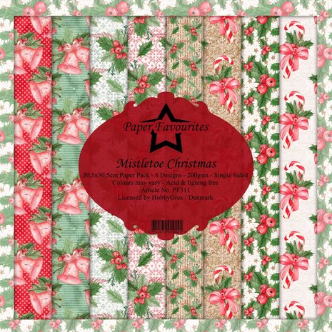 Paper Favourites Mistletoe Christmas 12x12 Inch Paper Pack (PF311) Paper Favourites Mistletoe Christmas 12x12 Inch Paper Pack (PF311)