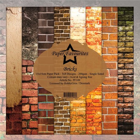 Paper Favourites Bricks 6x6 Inch Paper Pack (PF109) Paper Favourites Bricks 6x6 Inch Paper Pack (PF109)