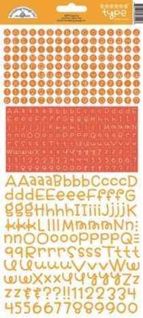 Doodlebug Design Inc. Tangerine Teensy Type Stickers (3429)