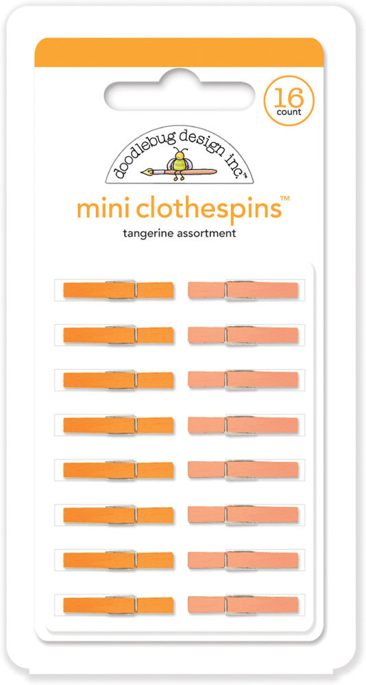 Doodlebug Design Inc. Tangerine Mini Clothespins (16pcs) (4442)