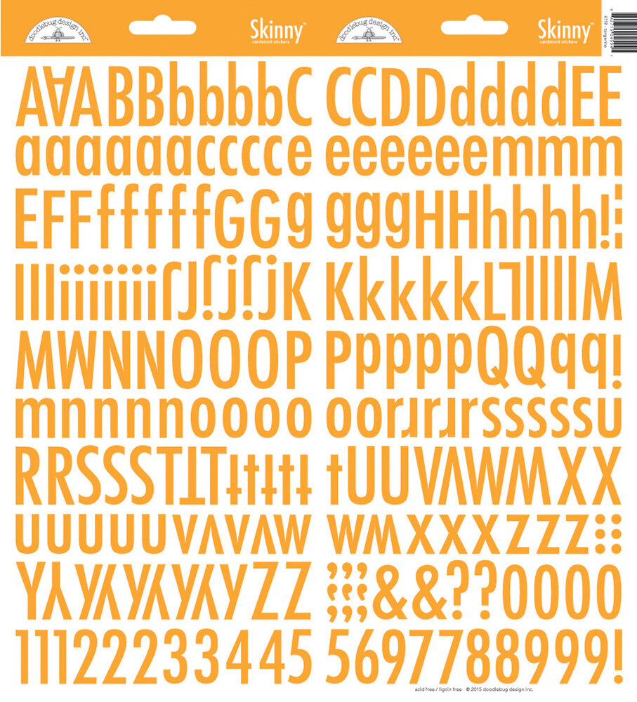 Doodlebug Design Inc. Tangerine Skinny Stickers (4719)