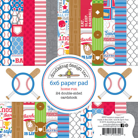 Doodlebug Design Inc. Home Run 6x6 Inch Paper Pad (4892) Doodlebug Design Inc. Home Run 6x6 Inch Paper Pad (4892)