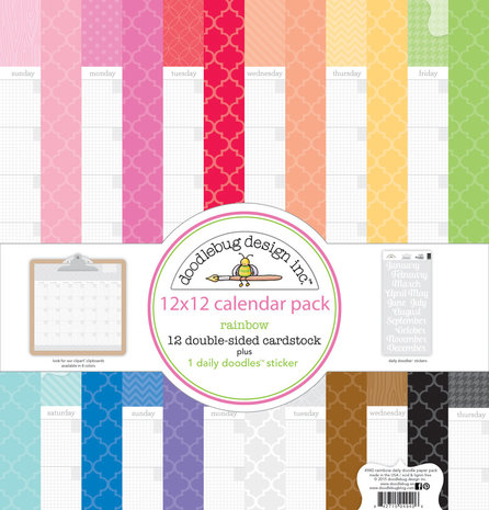 Doodlebug Design Inc. Daily Doodles 12x12 Inch Calendar Sheets Rainbow (4940) Doodlebug Design Inc. Daily Doodles 12x12 Inch Calendar Sheets Rainbow (4940)