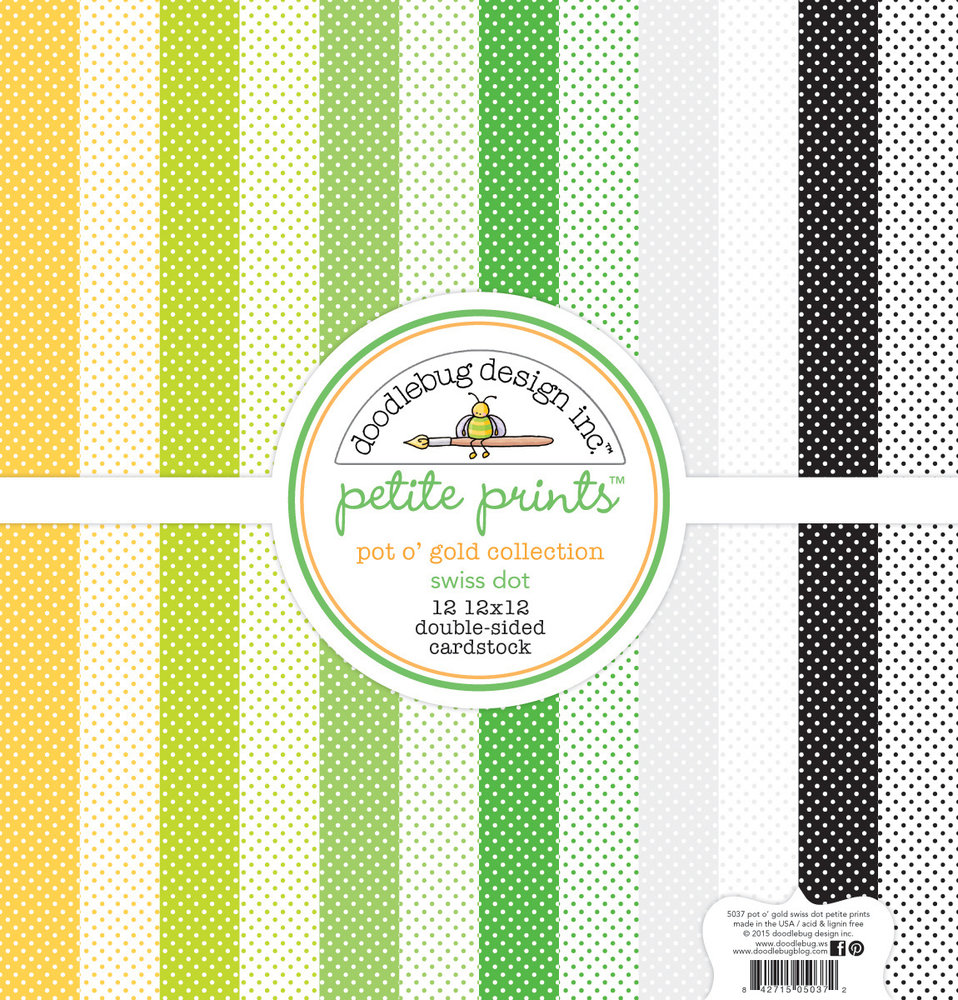 Doodlebug Design Inc. Pot o' Gold 12x12 Inch Swiss Dot Petite Print Paper Pack (5037)