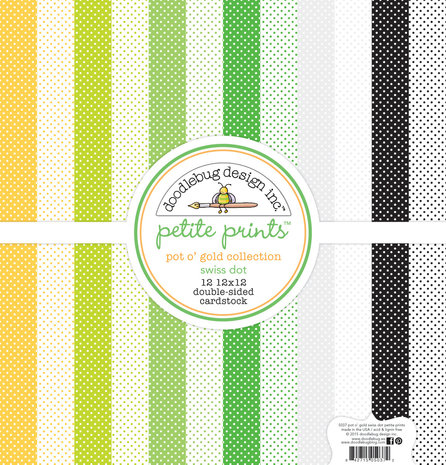 Doodlebug Design Inc. Pot o' Gold 12x12 Inch Swiss Dot Petite Print Paper Pack (5037)