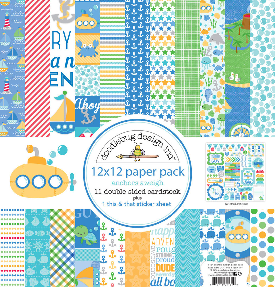 Doodlebug Design Inc. Anchors Aweigh 12x12 Inch Paper Pack (5134) Doodlebug Design Inc. Anchors Aweigh 12x12 Inch Paper Pack (5134)