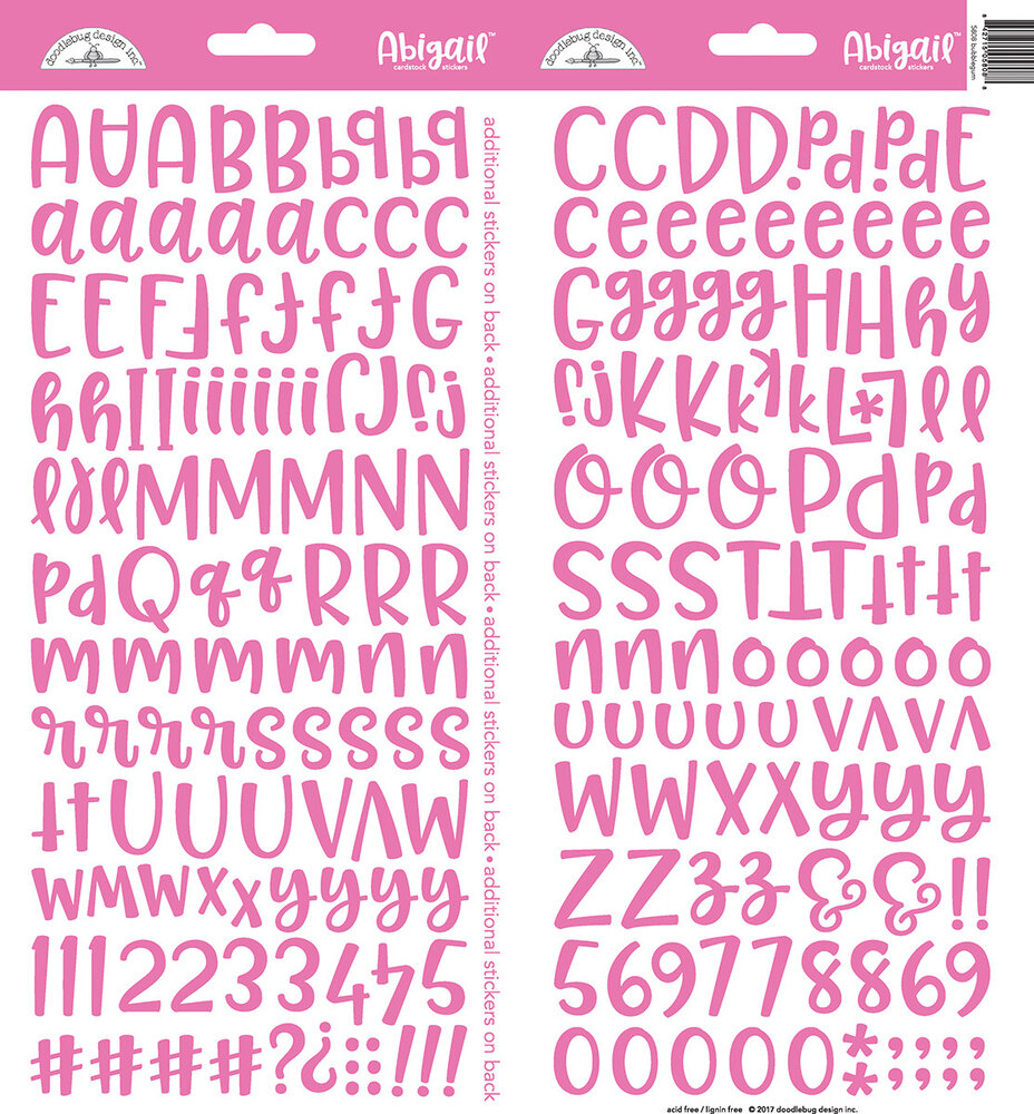 Doodlebug Design Inc. Bubblegum Abigail Stickers (5808)