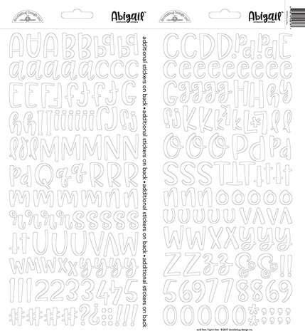 Doodlebug Design Inc. Lily White Abigail Stickers (5818)