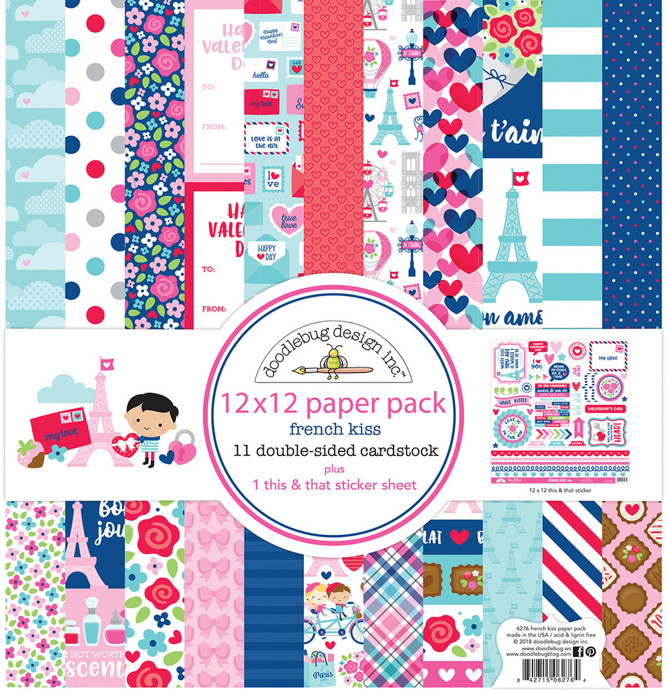 Doodlebug Design Inc. French Kiss 12x12 Inch Paper Pack (6276) Doodlebug Design Inc. French Kiss 12x12 Inch Paper Pack (6276)