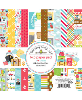 Doodlebug Design Inc. I Love Travel 6x6 Inch Paper Pad (6416) Doodlebug Design Inc. I Love Travel 6x6 Inch Paper Pad (6416)
