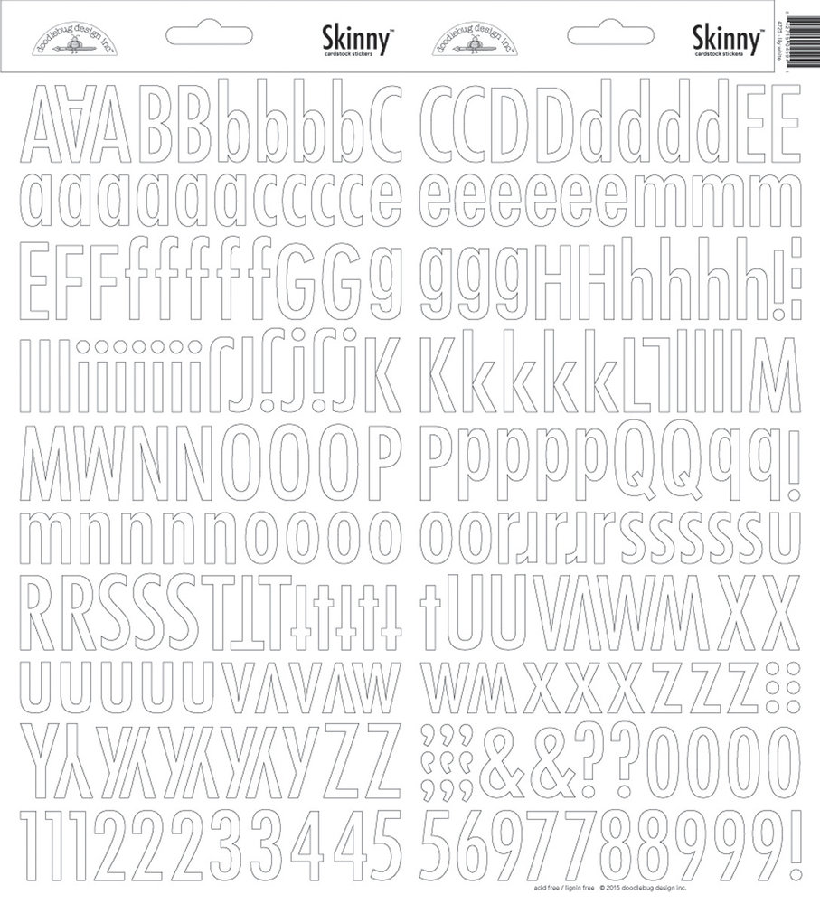 Doodlebug Design Inc. Lily White Skinny Stickers (4725)