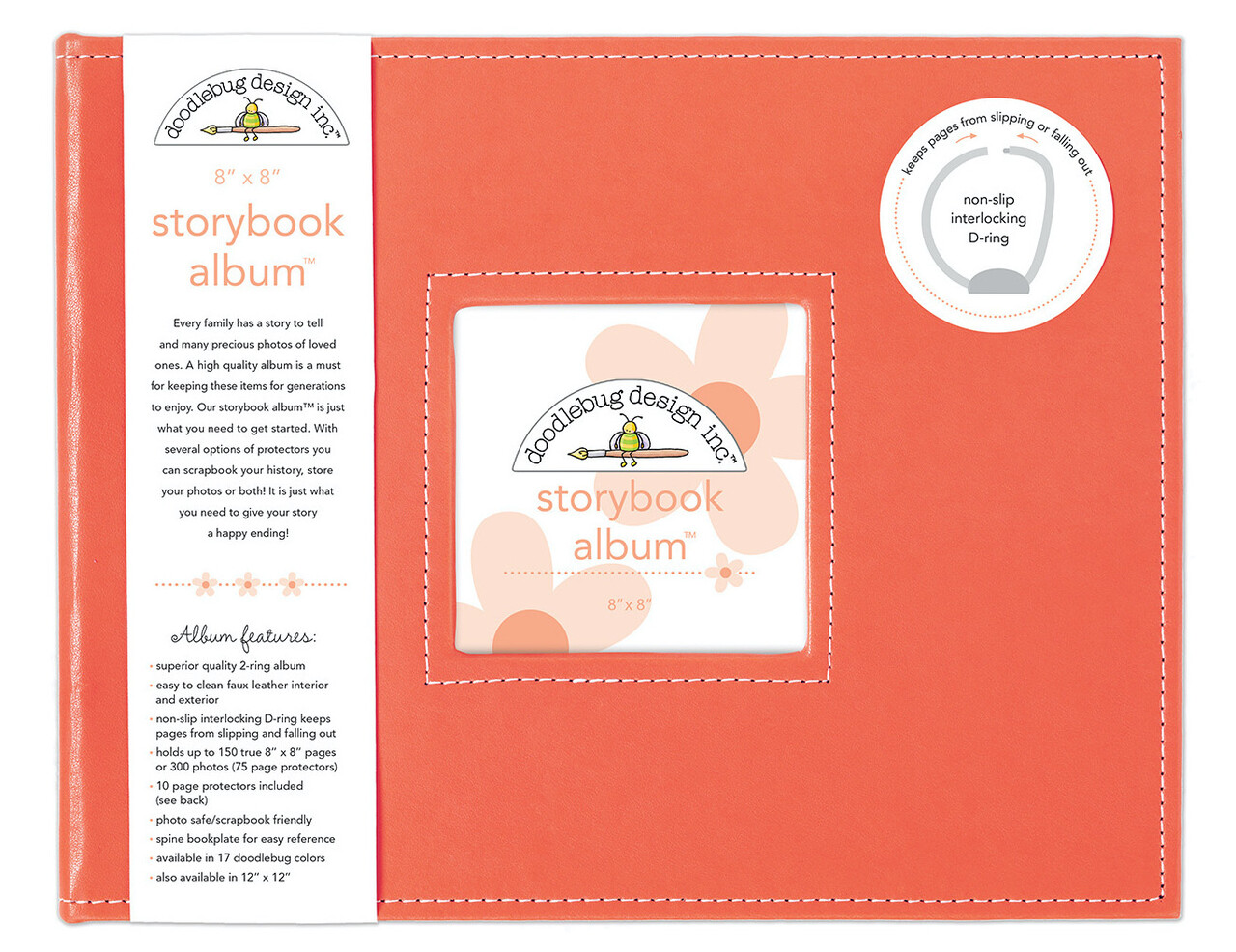 Doodlebug Design Inc. Coral 8x8 Inch Storybook Album (5727) Doodlebug Design Inc. Coral 8x8 Inch Storybook Album (5727)