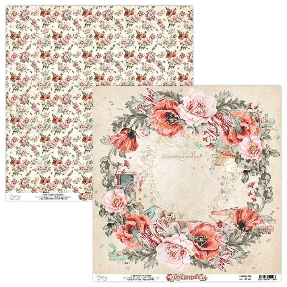 Mintay Love Letters 12x12 Inch Scrapbooking Paper Set (MT-LET-07) Mintay Love Letters 12x12 Inch Scrapbooking Paper Set (MT-LET-07)