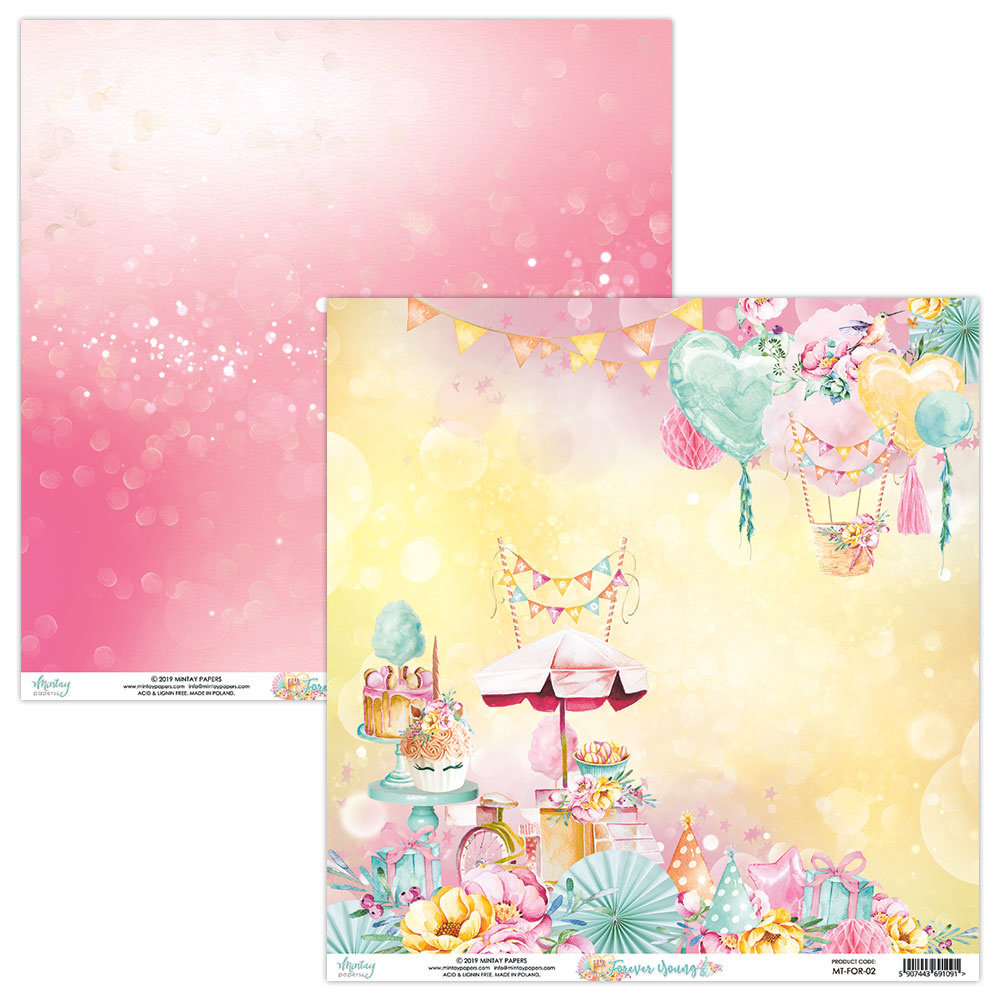 Mintay Forever Young 12x12 Inch Scrapbooking Paper Set (MT-FOR-07)