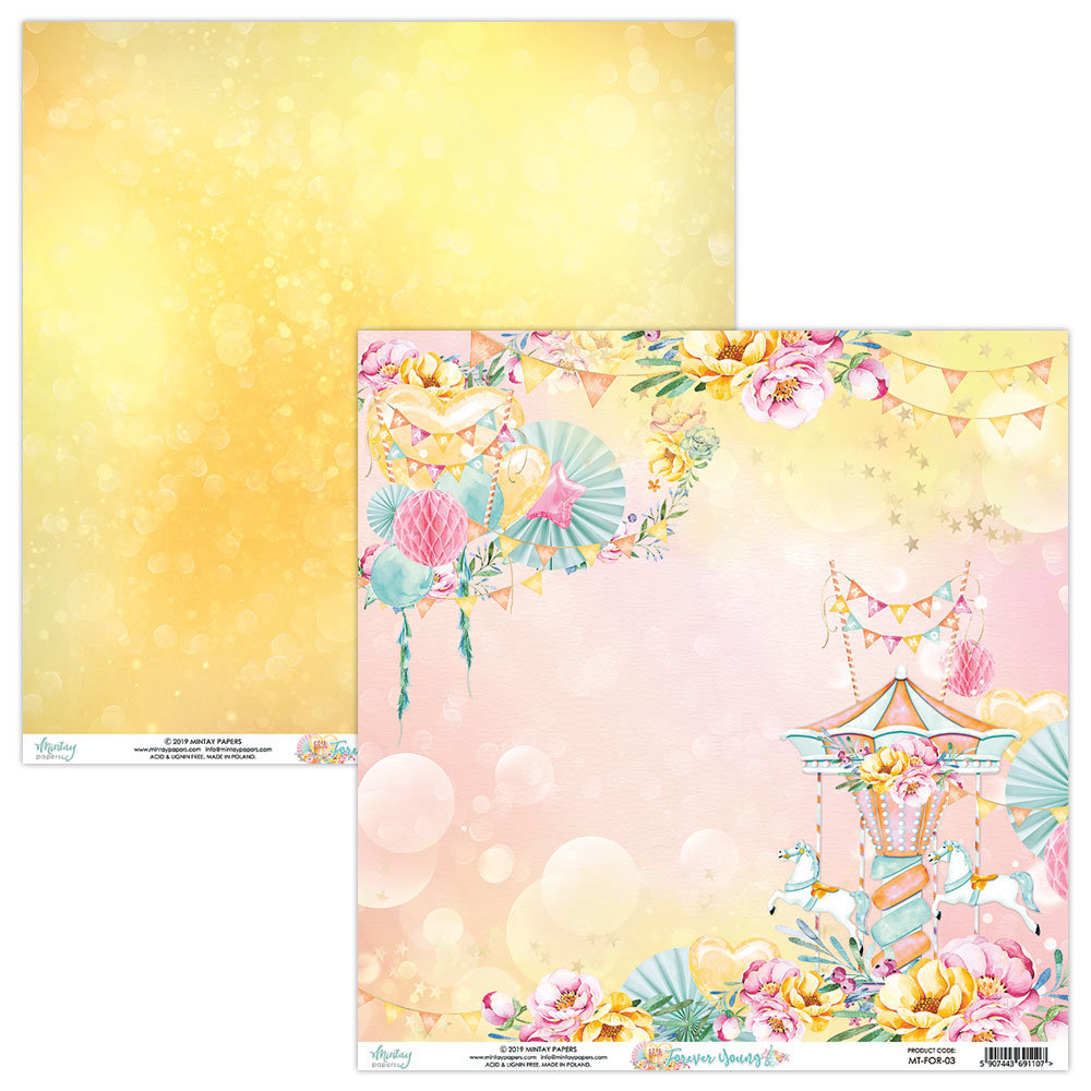 Mintay Forever Young 12x12 Inch Scrapbooking Paper Set (MT-FOR-07)