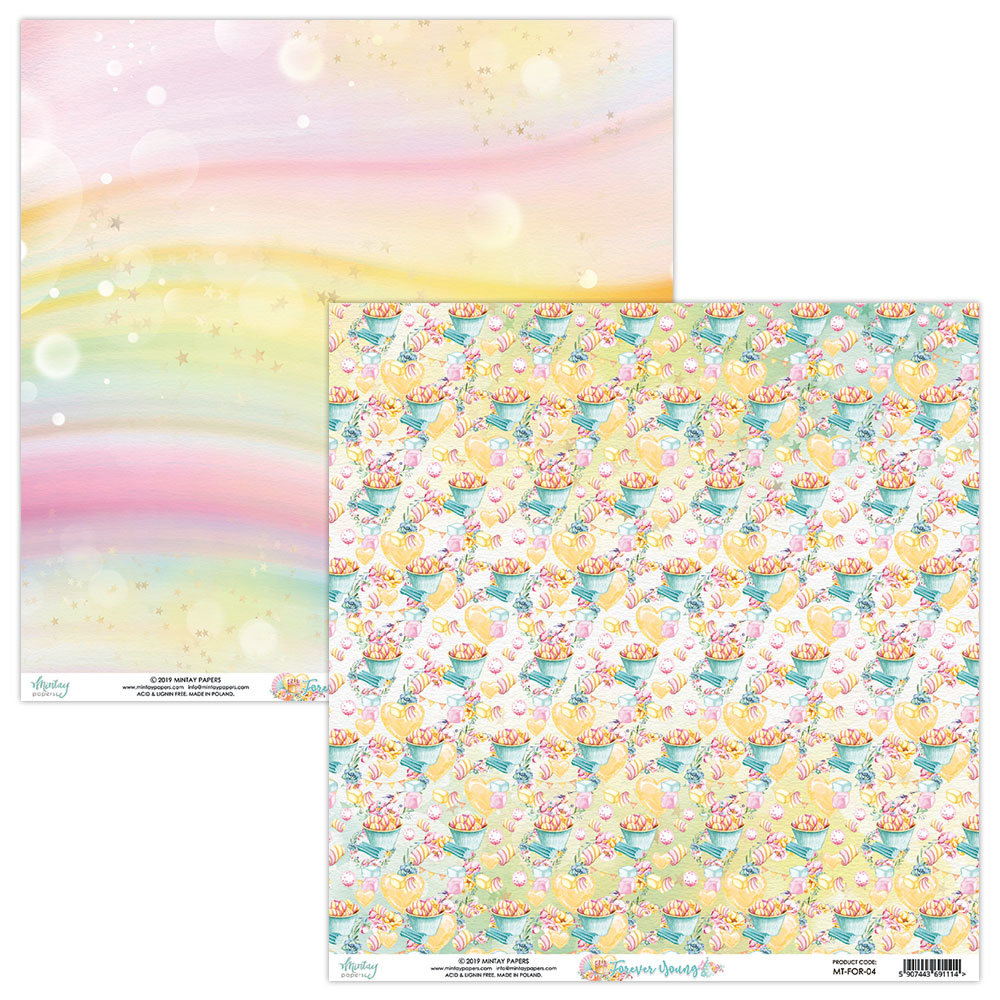 Mintay Forever Young 12x12 Inch Scrapbooking Paper Set (MT-FOR-07)