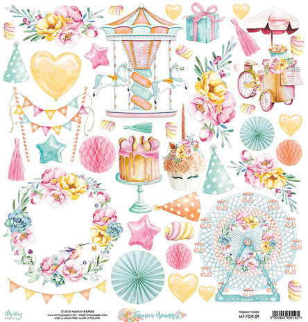 Mintay Forever Young 12x12 Inch Scrapbooking Paper Set (MT-FOR-07)