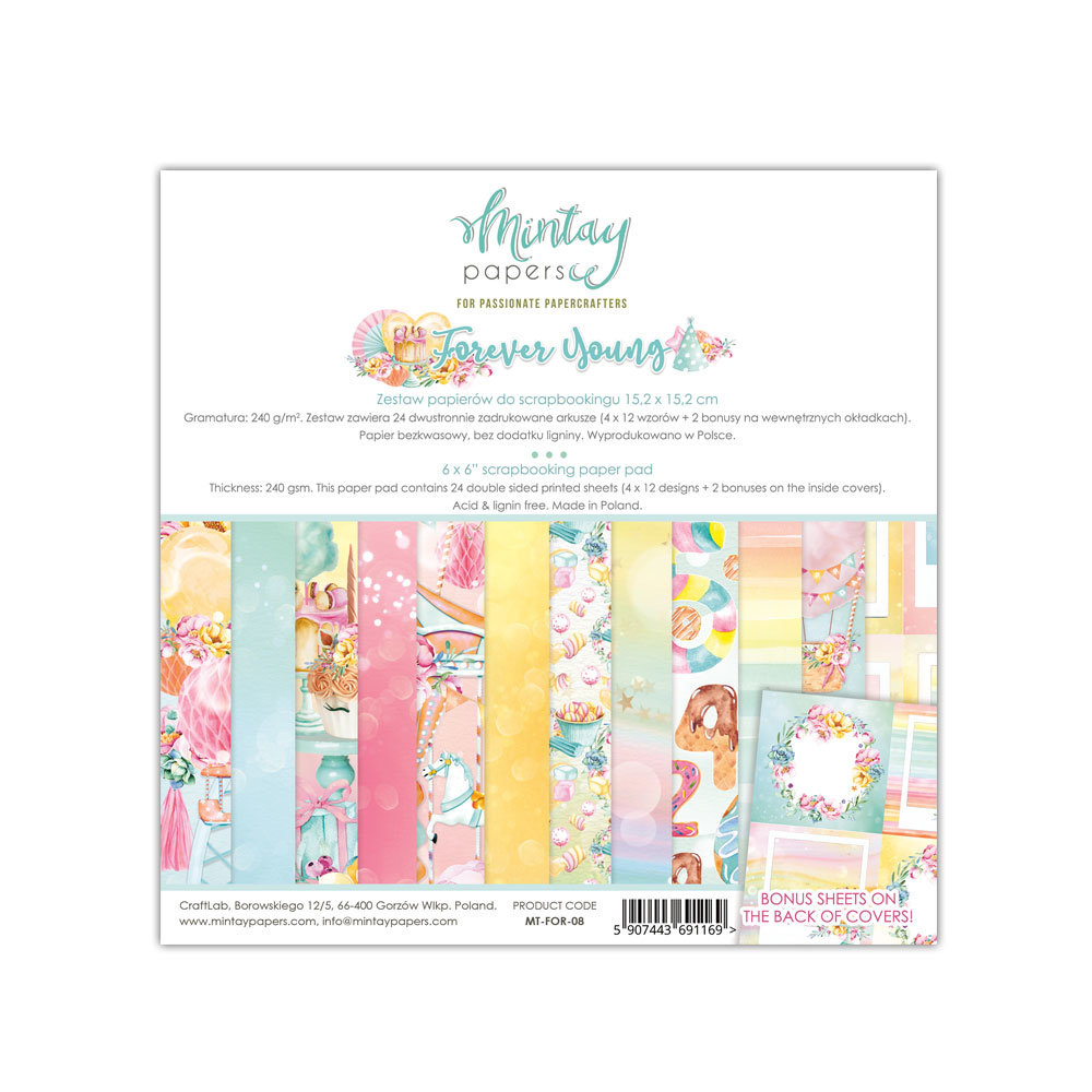 Mintay Forever Young 6x6 Inch Scrapbooking Paper Pad (MT-FOR-08) Mintay Forever Young 6x6 Inch Scrapbooking Paper Pad (MT-FOR-08)