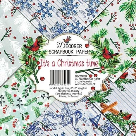 Decorer It's a Christmas Time 8x8 Inch Paper Pack (DECOR-B29-425)