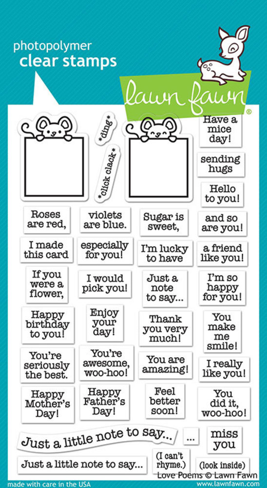 Lawn Fawn Love Poems Clear Stamps (LF2167) Lawn Fawn Love Poems Clear Stamps (LF2167)