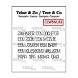 Crealies Tekst & Zo Baby Clear Stamp (CLWSNL03)