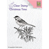 Nellie Snellen Conifer Branch With Bird Clear Stamp (CT023)