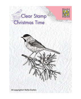 Nellie Snellen Conifer Branch With Bird Clear Stamp (CT023) Nellie Snellen Conifer Branch With Bird Clear Stamp (CT023)