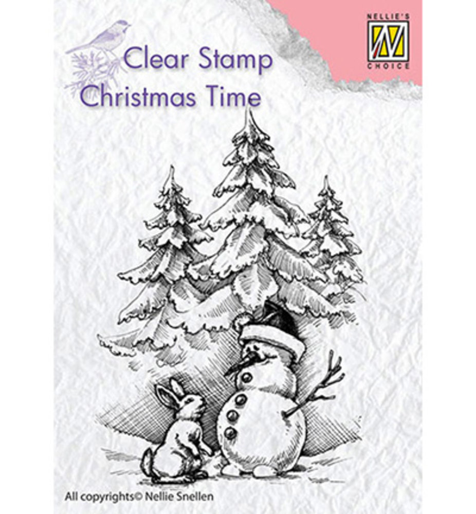 Nellie Snellen Snowman and Rabbit Clear Stamp (CT026)