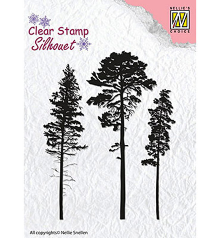 Nellie Snellen 3 Pinetrees Clear Stamp (SIL037) Nellie Snellen 3 Pinetrees Clear Stamp (SIL037)