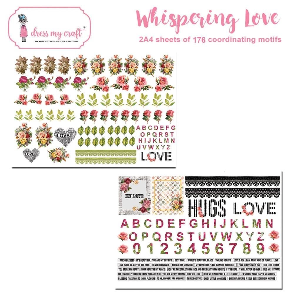 Dress My Craft Whispering Love A4 Motif Sheets (DMCP2465) Dress My Craft Whispering Love A4 Motif Sheets (DMCP2465)