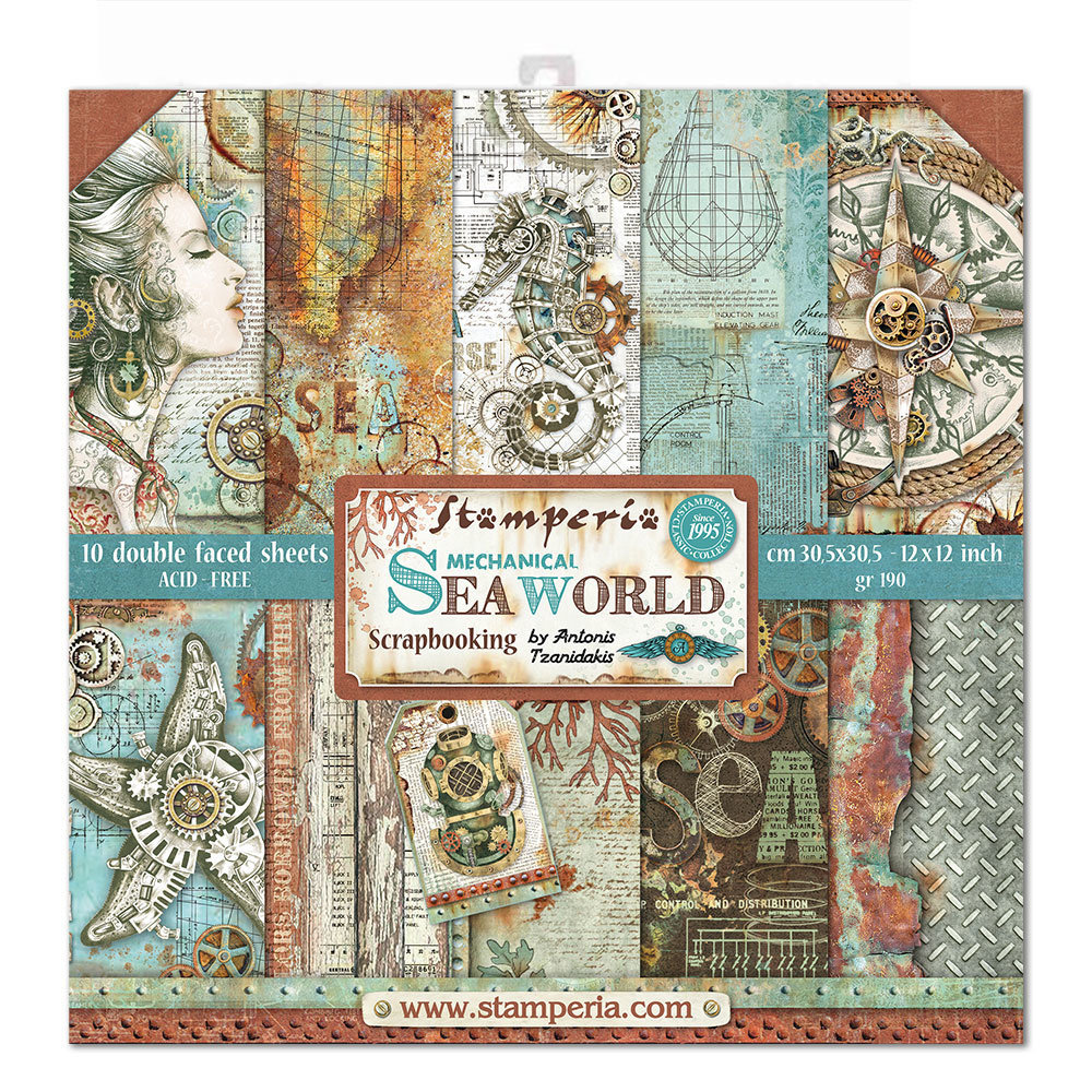 Stamperia Sea World 12x12 Inch Paper Pack (SBBL64) Stamperia Sea World 12x12 Inch Paper Pack (SBBL64)