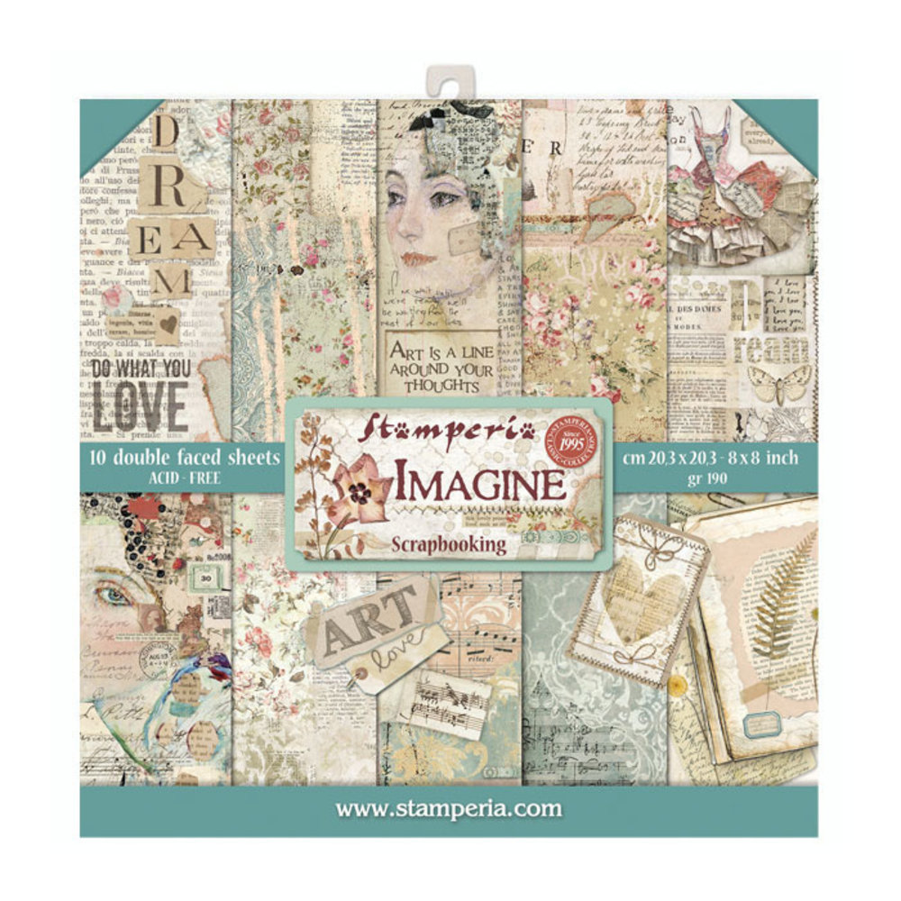 Stamperia Imagine 8x8 Inch Paper Pack (SBBS07) Stamperia Imagine 8x8 Inch Paper Pack (SBBS07)