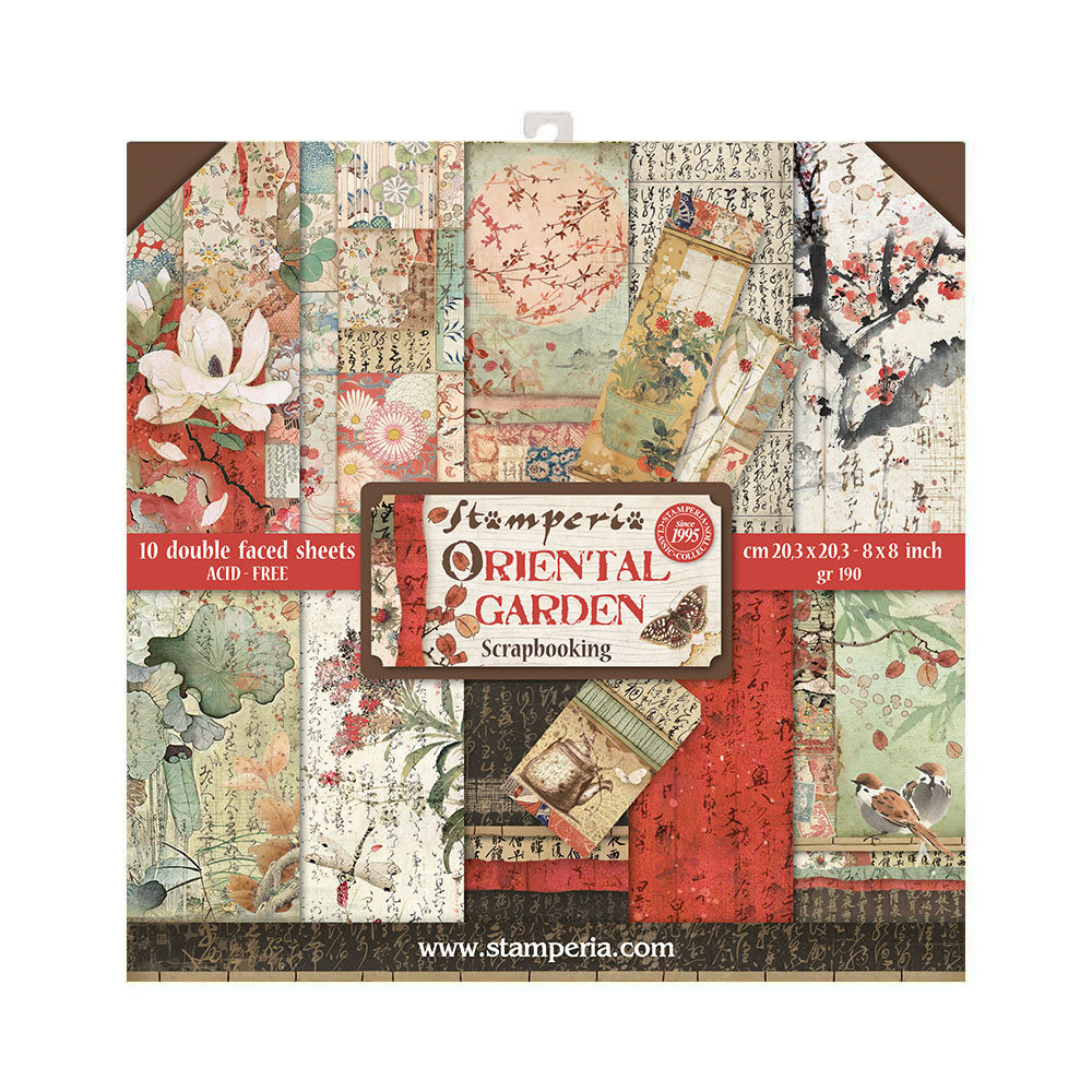 Stamperia Oriental Garden 8x8 Inch Paper Pack (SBBS09) - Paperpads.nl