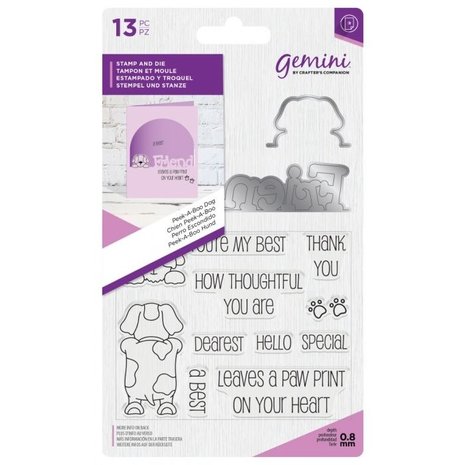 Gemini Peek-A-Boo Dog Stamp & Die (GEM-STD-PABDOG) Gemini Peek-A-Boo Dog Stamp & Die (GEM-STD-PABDOG)